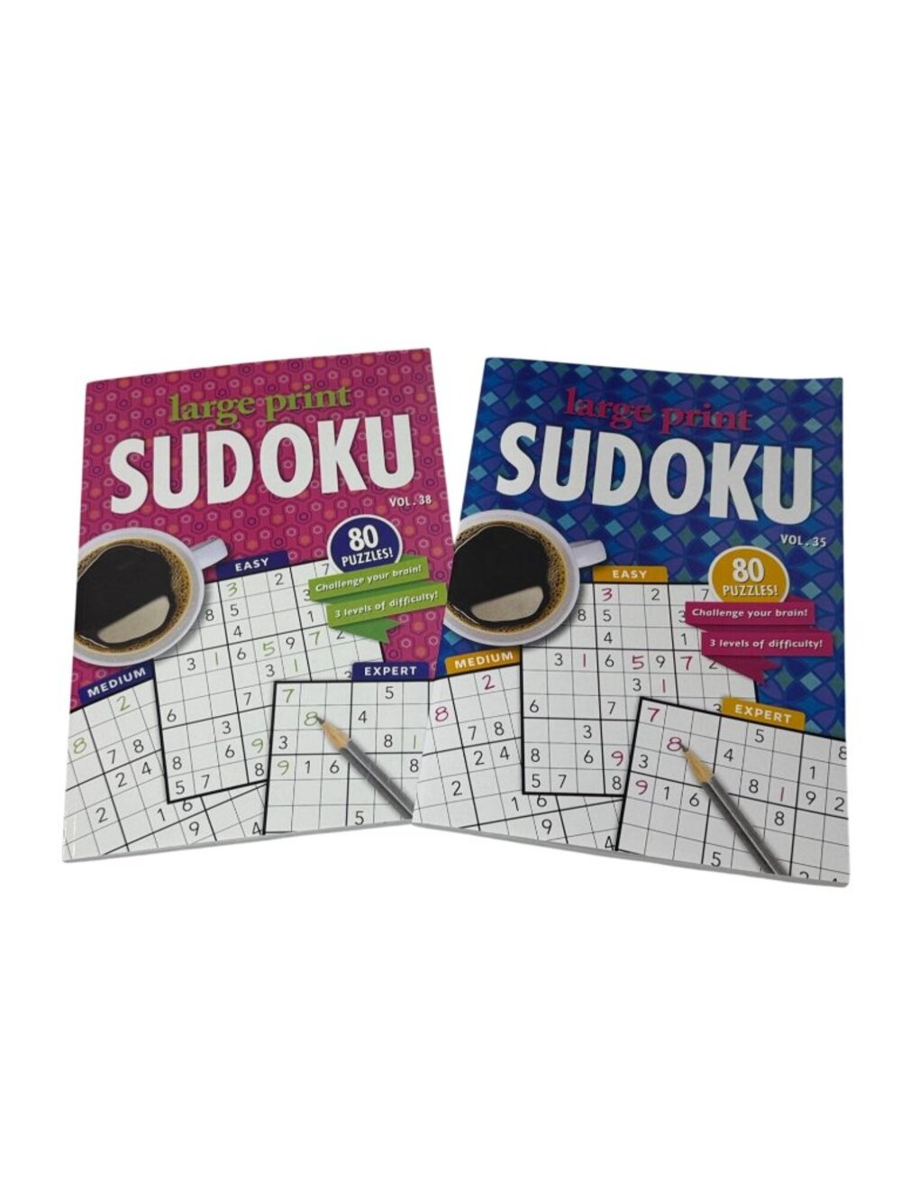 Large Print Sudoku 2 Pack Puzzle Books Vol 35 38 New